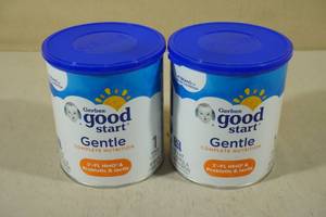 lot 222 image: 2 1.68lb Stage 1 Gerber Gentle Infant Formula