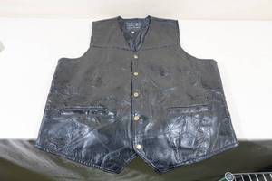 lot 240 image: Italian Stone Genuine Leather Vest -Size XL