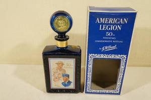 lot 26 image: Vintage American Legion Commemorative Whiskey Bottle