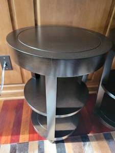 lot 40 image: Espresso Occasional Drum Table Set