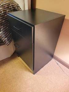 lot 47 image: Contemporary Black Finish Nightstand