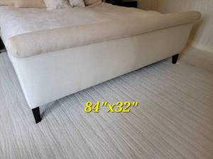 lot 7 image: Freckle Upholstery Cream Slay Style Bed Frame (Size King)