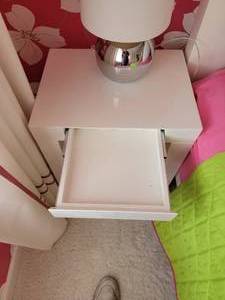 lot 50 image: Rugged White Modern Night Stand Pair