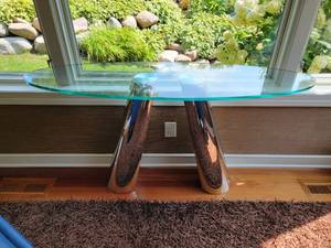 lot 6C image: Modern Contemporary Polished Chrome Console Table