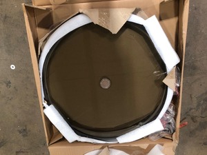 Riverbrook Espresso Brown Round Steel Outdoor Patio Table customer Return see pictures