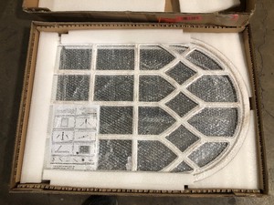 Medium Arched White Windowpane Antiqued Classic Mirror customer return review pictures