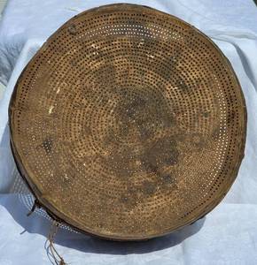 lot 48 image: Antique Sinew and Wood Seed Sieve Sifter