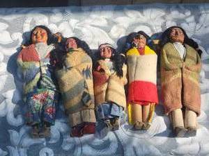 lot 9 image: Large Skookum Indian Dolls  Lot of 5