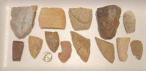 lot 60 image: Early Native American Indian Broken Tools and Blades