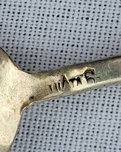 lot 95 image: Hallmarked Silversmith Ice Tea Spoons with Turquoise, collection of 4