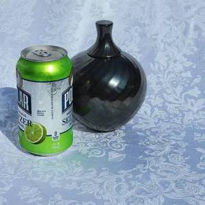 lot 92 image: Santa Clara Swirled Black Gourd Pot by Artist Denny Gutierrez