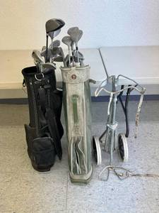 lot 243 image: Golf Clubs, Bags & Cart