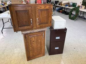 lot 251 image: File Cabinet & Wood Cabinets