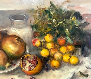 lot 48 image: Stunning Original Still Life Oil on Canvas Painting by Giovanni Pane
