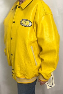 lot 4 image: Bright Yellow Leather Wu Wear Coat  Jacket New with Tags