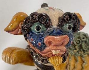 lot 88 image: Chinese Sancai Glazed Pottery Foo Dog Figurine