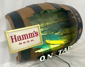 lot 1 image: Hamms Beer On Tap River  Canoe Scene Lighted Sign