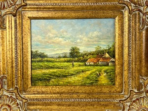 lot 75 image: Original Painted Scenic Artwork in a Beautiful Gilded Frame