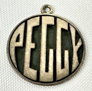 lot 98 image: Sterling Silver Peggy Vintage Pendant  Charm