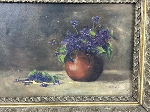 lot 122 image: Vintage Original Still Life Oil on Canvas Painting