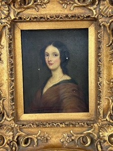 lot 34 image: Vintage Original Framed Portrait Painting