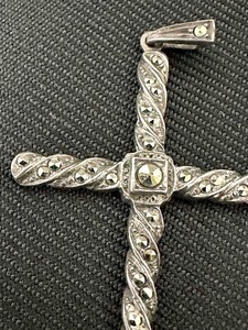 lot 67A image: Sterling and Marcasite Cross Pendant