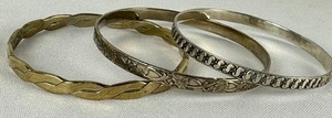 lot 61A image: Three Sterling Vintage Bangles