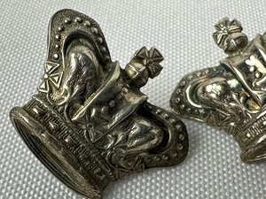 lot 141 image: Vintage Crown Shaped Sterling Earrings