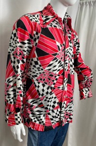 lot 163 image: Gorgeous Geometric One of a Kind Vintage Handmade Button Up Dress Shirt