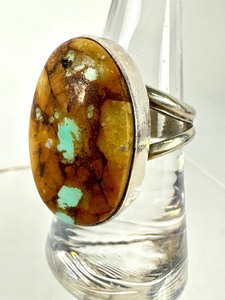 lot 191 image: Artisan Created Sterling and Natural Stone Ring