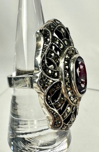 lot 24A image: Sterling and Marcasite Ring