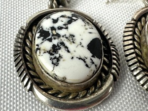 lot 212 image: Pair of Eugene Belone White Buffalo and Sterling Earrings