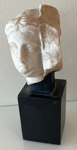 lot 225 image: Vintage Greek Female Head Sculpture