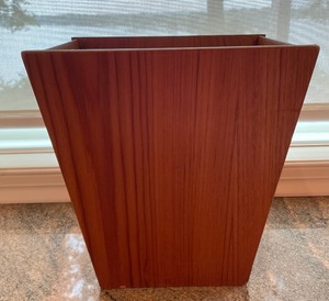 lot 232 image: Vintage Mid Century Teak Wood Staved Waste Basket Beni Mbler