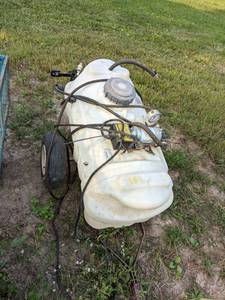 lot 151 image: 24 gallon battery powered Pull Behind Sprayer