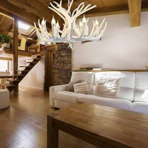 lot 14 image: HermnJakk White Antler Chandelier