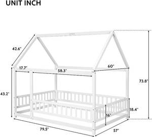 lot 17 image: LLS Full Size Floor Bed Frame with Roof
