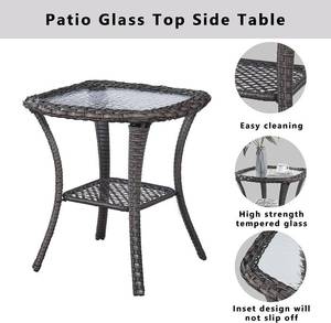 lot 23 image: Belord Rattan Patio Side Table