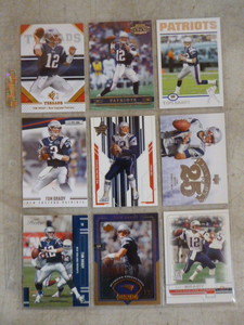 lot 28 image: 9 Different Tom Brady Football Cards