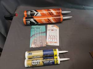 lot 61 image: Liquid Nails, Panel Adhesive, Wall Hooks, Super Glue