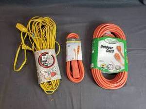 lot 63 image: Lot of 3 Unused Extension Cords