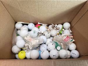 lot 75 image: 12 Box of Range Golf Balls and Tees