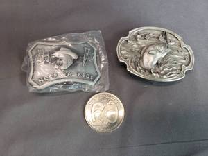 lot 112 image: Belt Buckles and Ducks Unlimited Coin