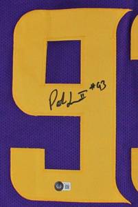 lot 22 image: Patrick Jones II Signed Limited Edition Minnesota Vikings Pro Style Speed Rush Jersey Beckett Authenticated