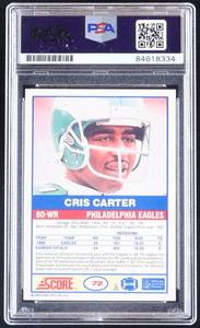 lot 25 image: Cris Carter Signed 1989 Score #72 Rookie Card PSA Authenticated