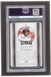 lot 27 image: Patrick Mahomes II 2017 Leaf Draft #56 Rookie Card (PSA 10)
