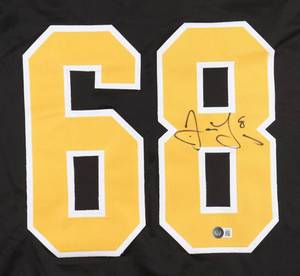 lot 49 image: Jaromir Jagr Signed Pittsburgh Penguins Pro Style Jersey Beckett Authenticated