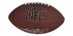 lot 6 image: Adrian Peterson Signed Full-Sized NFL Football Beckett Authenticated