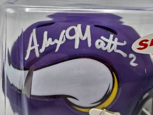 lot 2B image: Alexander Mattison Signed Minnesota Vikings Riddell SpeedFlex Mini Helmet Minnesota Vikings COA