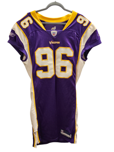 lot 7 image: Brian Robison Game Worn ROOKIE YEAR Minnesota Vikings Jersey #96 from 1142007 vs the San Diego Chargers Minnesota Vikings and JO Sports Authenticated